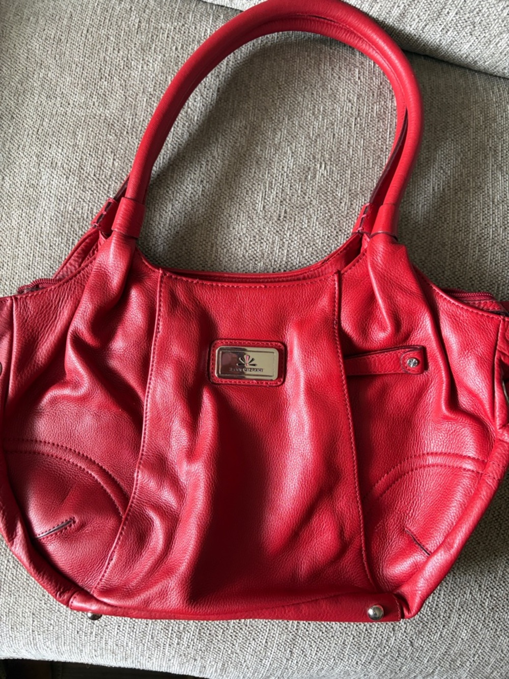 Isaac Mizrahi Red Leather Shoulder Bag